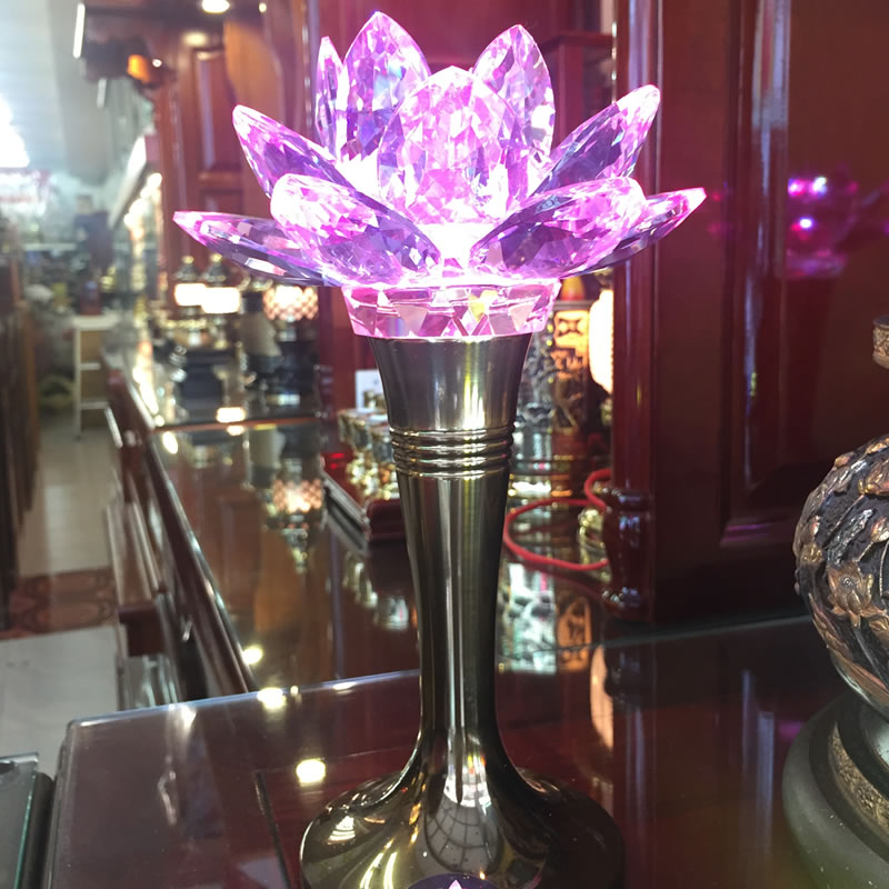 紫色水晶蓮花燈