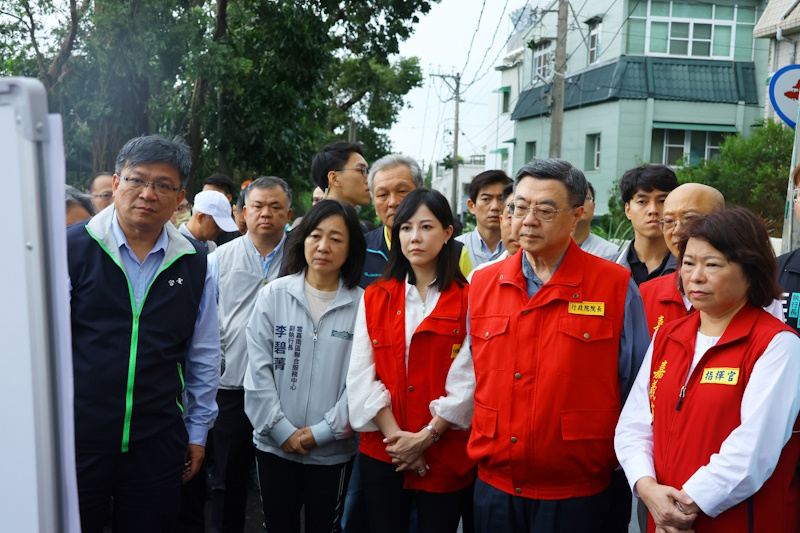 丹娜絲重創嘉義市 行政院院長卓榮泰南下視察 表示中央會全力支援地方復原作業