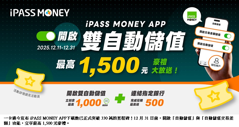 原來的LINE錢包在這裡!一卡通iPASS MONEY APP手機號碼即可輕鬆登入 推出限時高額回饋 最高享1,500元用戶大禮包
