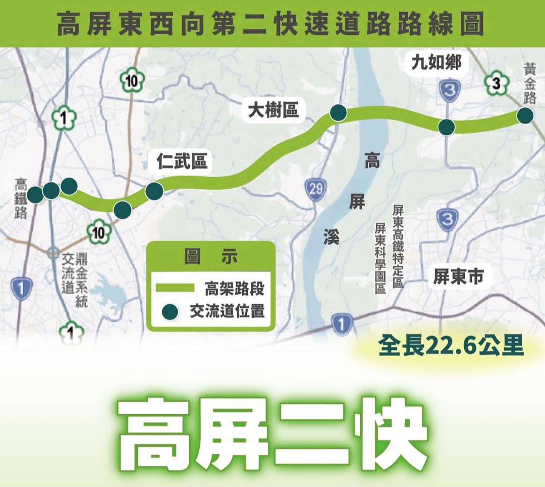 高屏2快建設計畫9月22日行政院核定通過