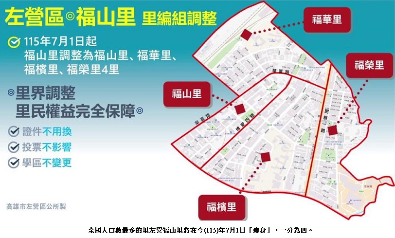 全球最大里高雄左營區福山里有多大？數據說給大家看