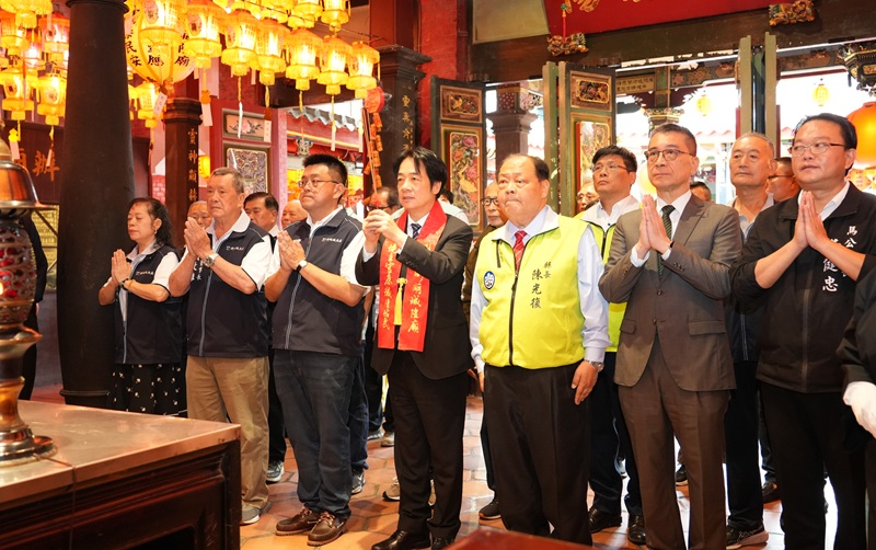 賴清德赴天后宮、城隍廟參拜　祈求國泰民安、風調雨順