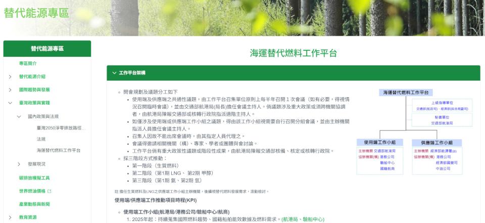 交通部航港局iMarine航港發展資料庫替代能源專區上線 7大主題揭示減排資訊