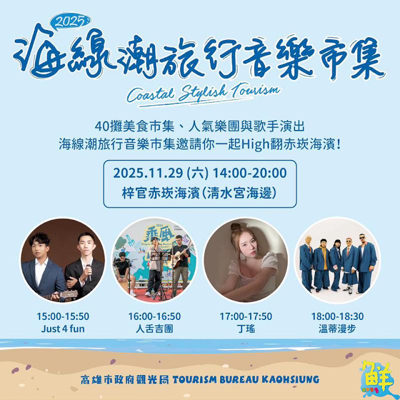 「高雄海線潮旅行」梓官赤崁海濱音樂市集11/29 壓軸登場