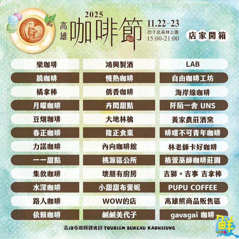 「2025高雄咖啡節」11/22於凹子底公園隆重登場 多元活動 滿足大眾對咖啡的想像