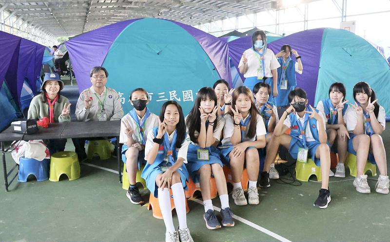 高市114年國中童軍齊聚中正預校大露營 韓國10人團受邀參與