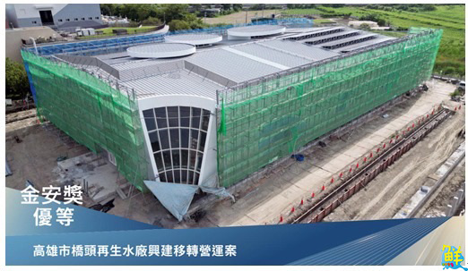 全國首座！「高雄市橋頭再生水廠興建移轉營運案」榮獲115年勞動部金安獎